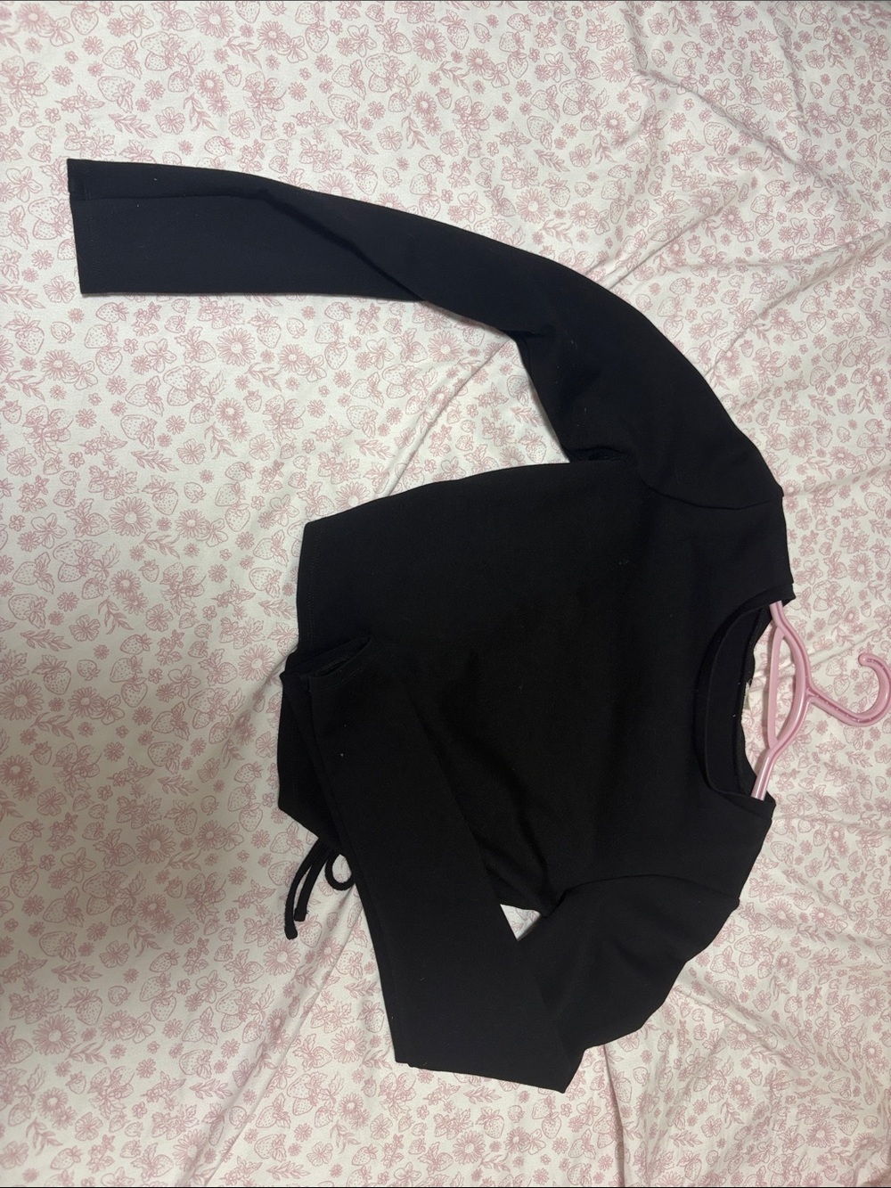 Garage Black Long-Sleeve Cropped Sweatshirt